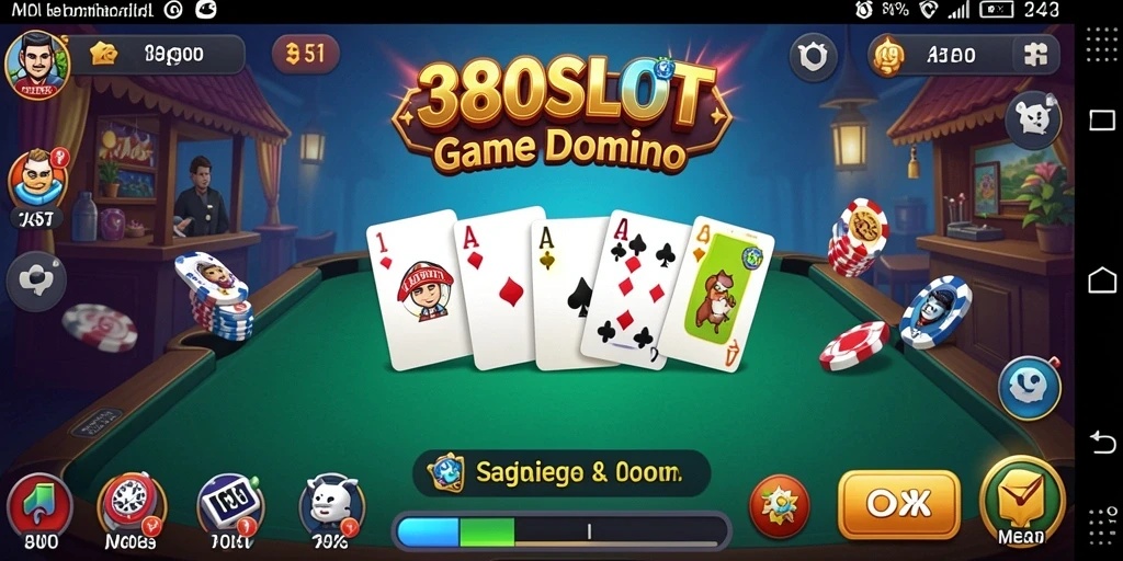 Tampilan layar permainan Domino yang seru dan interaktif.