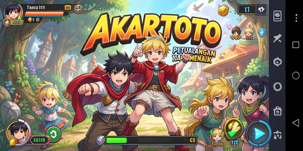 Tampilan karakter-karakter Anime dalam aksi gameplay yang seru.
