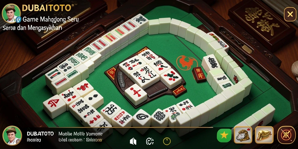 Screenshot gameplay DUBAITOTO menampilkan aksi mencocokkan ubin Mahjong.