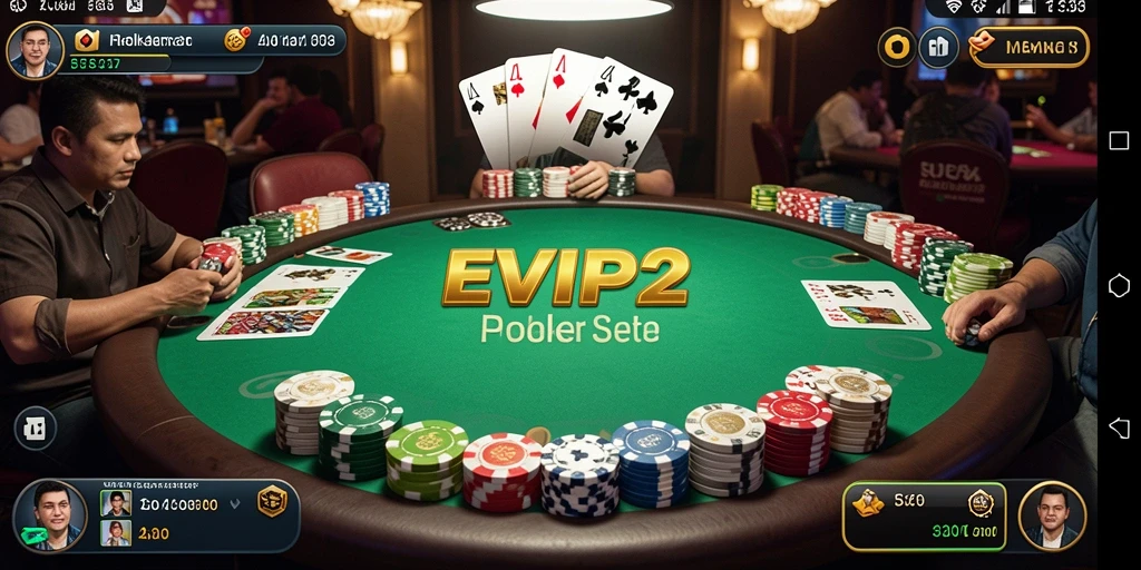 Tampilan gameplay poker yang menarik dan interaktif