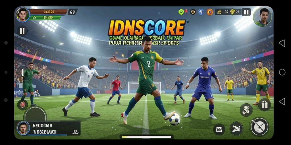 Tampilan gameplay menarik dari IDNSCORE dengan elemen olahraga.