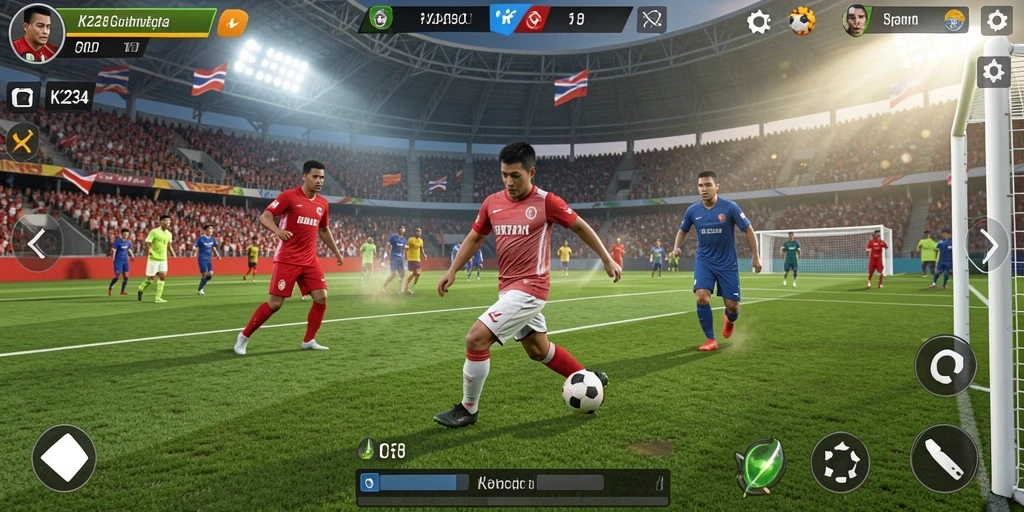 Tampilan gameplay K234 yang menampilkan aksi olahraga seru.