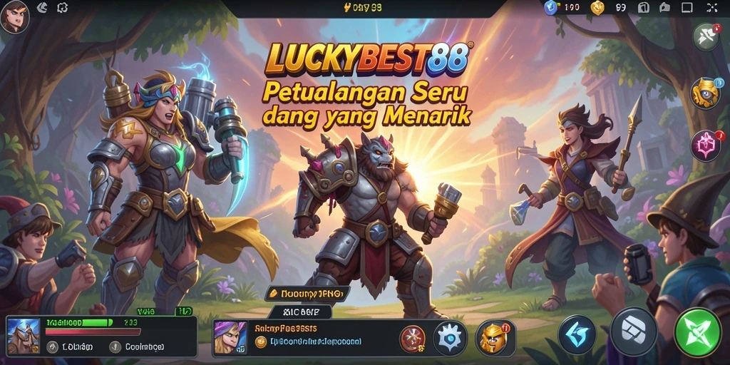Tampilan gameplay epik dalam LUCKYBEST88 dengan pertarungan mendebarkan.