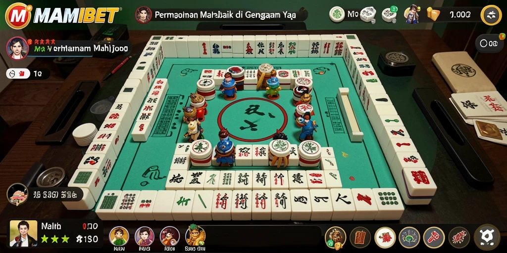Tampilan gameplay MAMIBET yang menarik dengan desain ubin Mahjong.