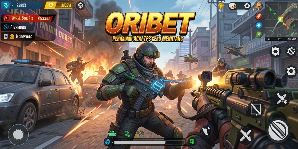 Tampilan gameplay ORIBET yang mendebarkan di arena TPS.