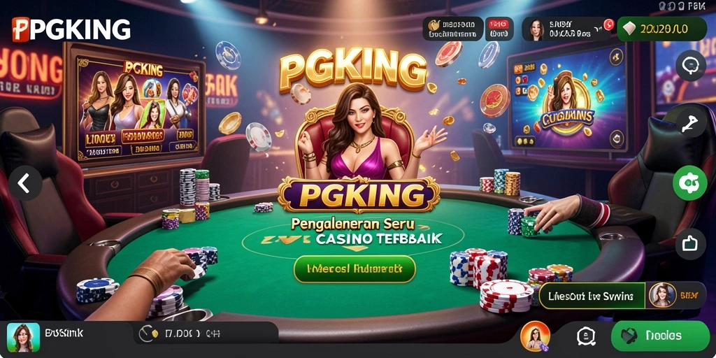 Tampilan seru dari gameplay Live Casino PGKING.