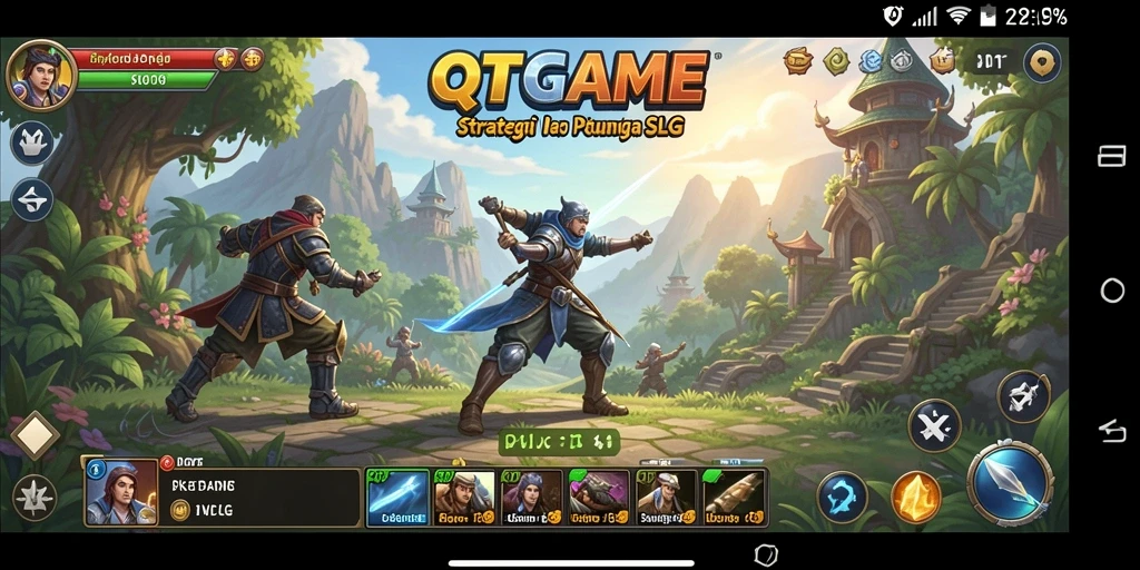 Tangkapan layar QTGAME menampilkan gameplay yang mendetail dan strategis.
